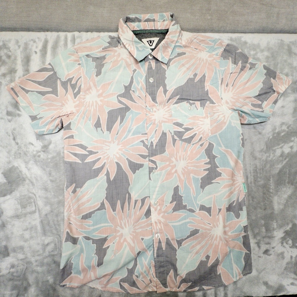 Vissla Hawaiian Shirt Mens Small Floral Button Up Resortwear vacation Cruise